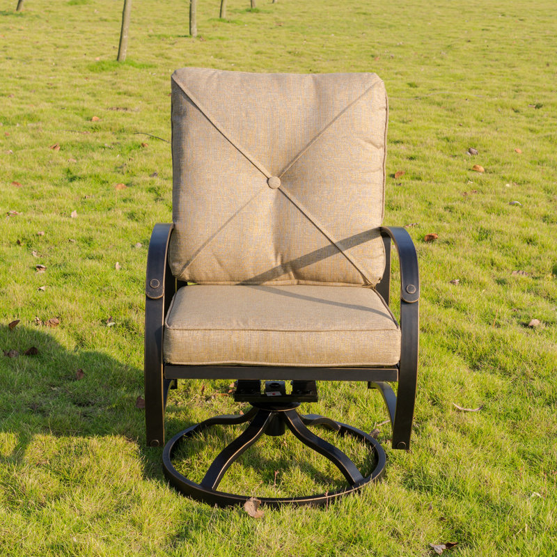 Red Barrel Studio® Kain Metal Outdoor Dining Armchair with Cushion